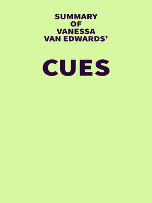 cover image of Summary of Vanessa Van Edwards' Cues